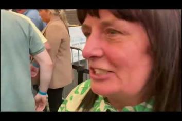 Valerie Harte speaks after her success in Newry.