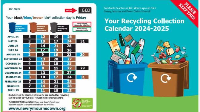 New Online Bin Collection Calendar For 2024/25