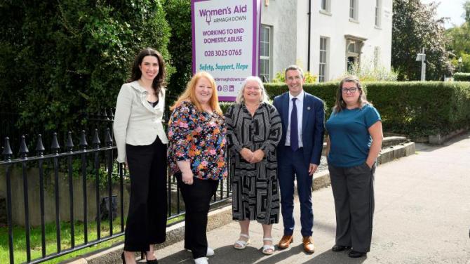 Ministers visit Newry centre supporting rural victims of domestic abuse